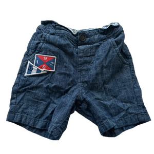 3/20$ NEXT baby toddler nautical blue chambray shorts size 1.5-2 years
